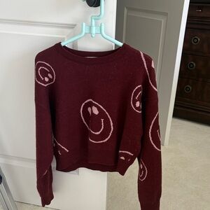 Altard State Maroon Smiley Face Sweater